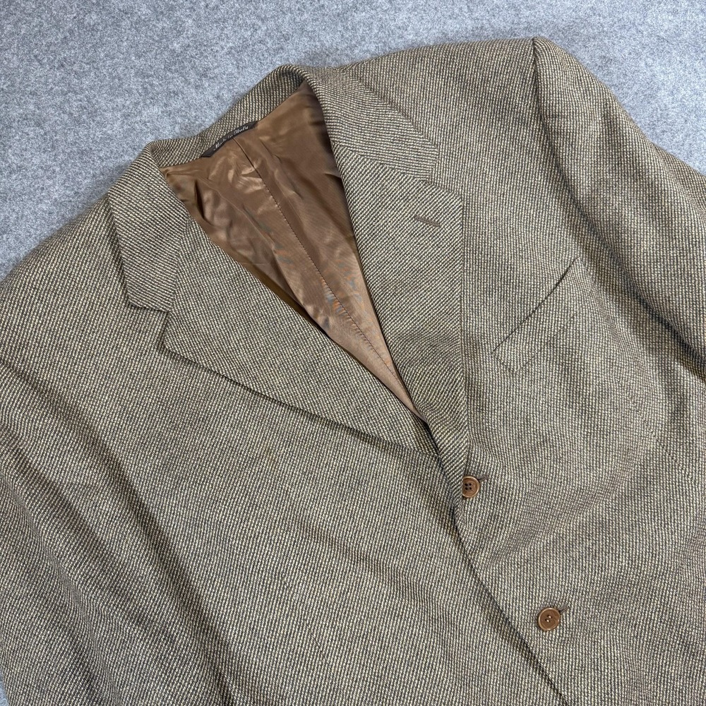 Canali Blazer Sport Coat Mens 52 R Brown Wool Cashmere Herringbone Made Italy
